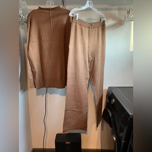 Duigluw Knit Sweater Sets 2 Piece Outfit
Brown Size XL